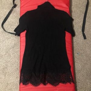 Apt 9 Petite Small Black Sweater with Lace